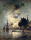 Johan Barthold Jongkind Canvas Paintings - Clair de Lune